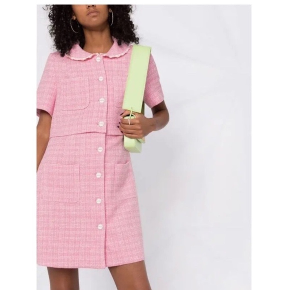 New! Sandro Rosee Trompe L'oeil Tweed Mini Dress 45236 - Picture 4 of 16